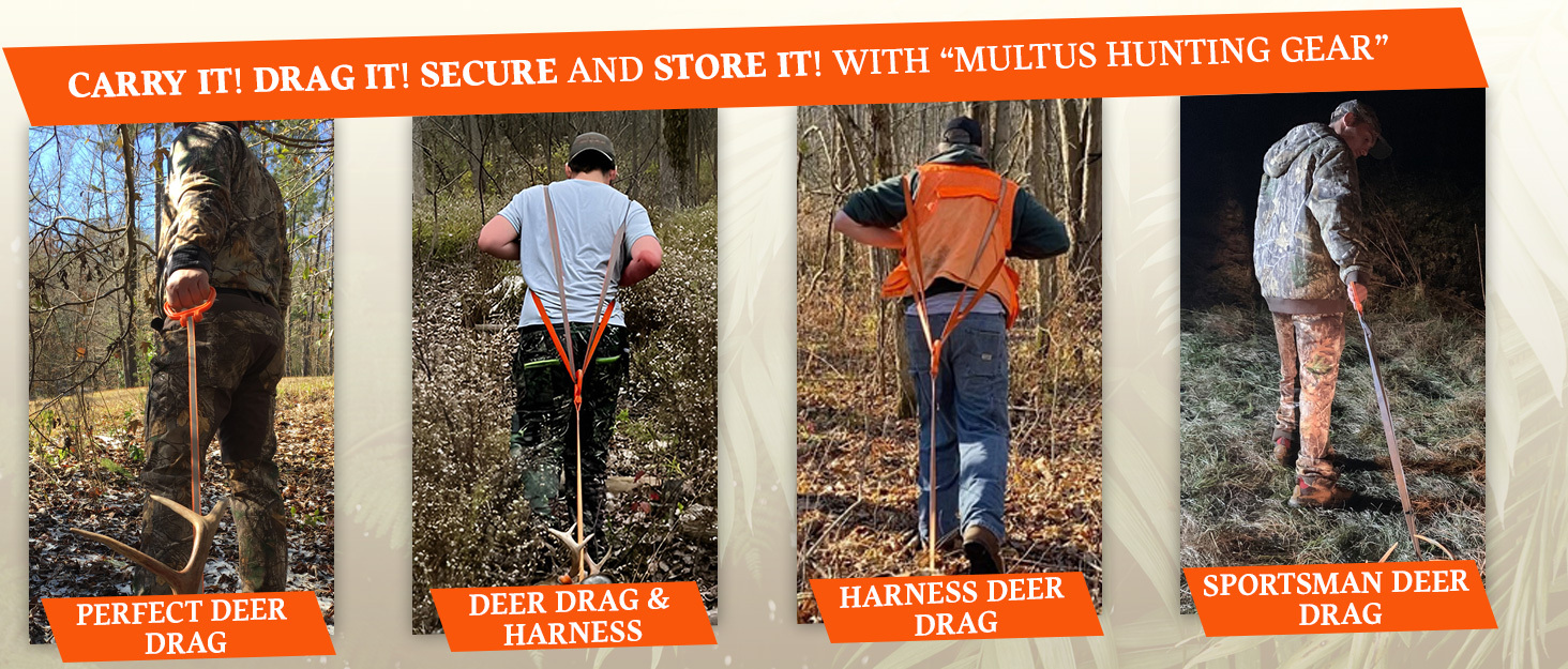 Multus Perfect Deer Drag featuring a durable safety reflective orange strap